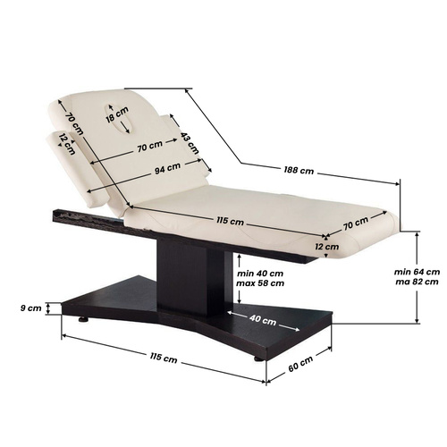 Spa cosmetic recliner azzurro 805 1 siln. venge/latte heated