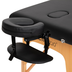 Folding massage table wooden comfort activ fizjo lux 3 segment table 190x70 black