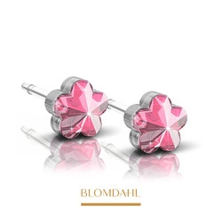 Flower Light Rose 6 mm earrings SFJ medical plastic