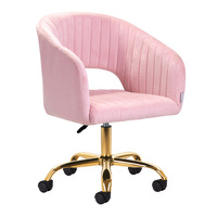 4rico swivel chair qs-of212g velvet pink