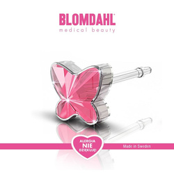 Butterfly Light Rose 5 mm earrings SFJ medical plastic