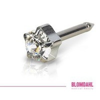 Kolczyk do przekłuwania uszu Tiffany Crystal 4 mm naturalny tytan medyczny