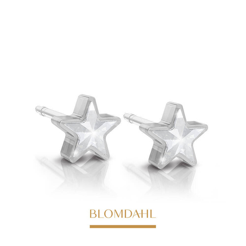 Star Crystal 6 mm earrings SFJ medical plastic