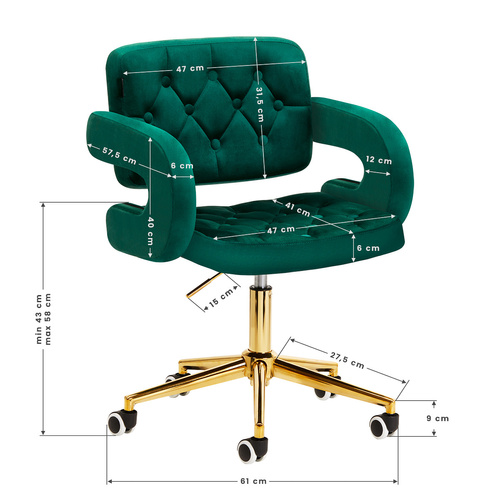 4rico chair qs-of213g velvet green