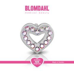 Brilliance Heart Hollow Rainbow Earrings 10 mm SFJ medical plastic