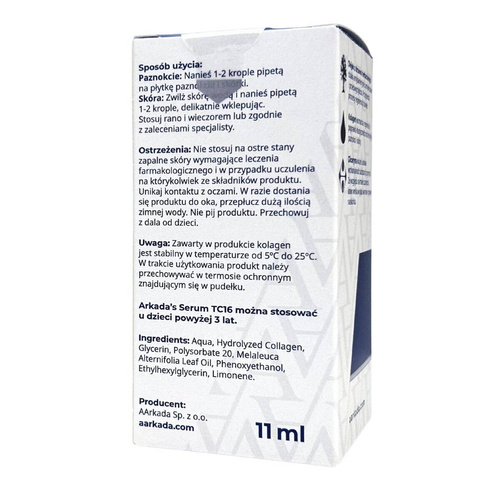 Arkada TC16 Serum kolagenowe do paznokci regeneracja skóry i paznokci 11ml 