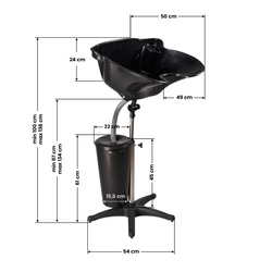 Gabbiano portable hairdresser's wash with tank ft42-1