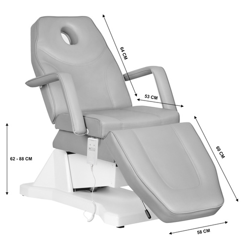 Beautician chair electric soft 1 siln. gray