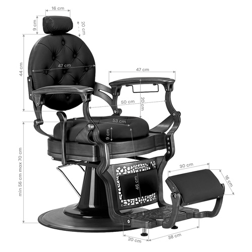 Gabbiano barber chair niccolo black