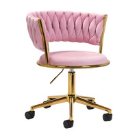 4rico swivel chair qs-gw01g velvet pink