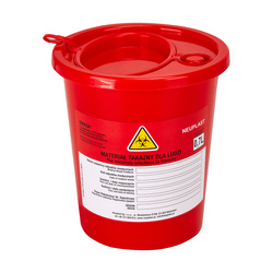 Medical waste container 0.7 l red