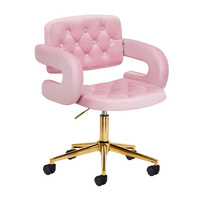 4rico swivel chair qs-of213g velvet pink