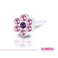 Blomdahl Kolczyk do przekłuwania uszu Daisy Light Rose/ Amethyst 5 mm plastik medyczny