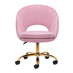 4rico swivel chair qs-mf18g velvet pink