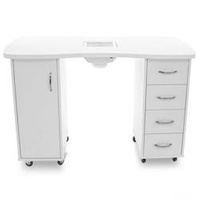 Desk 2027 white two cabinets with absorber