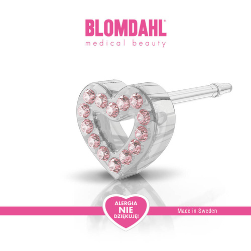 Kolczyki hipoalergiczne Brilliance Heart Hollow Light Rose 10 mm SFJ plastik medyczny