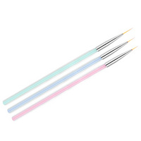 Set of decorating brushes 3 pcs clear color