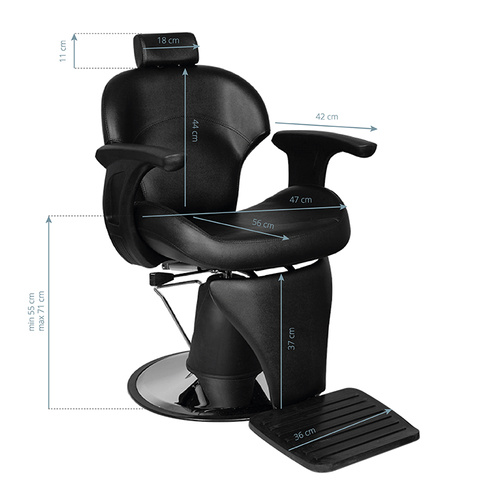 Gabbiano barber chair igor black