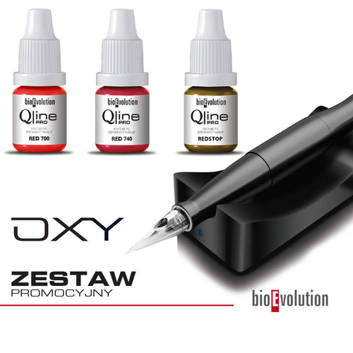 Bioevolution Oxy Black permanent makeup and micro-needle mesotherapy device - promotional set with 10 5ml dyes