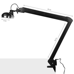 Led workshop lamp elegante 801-s with vise standard black