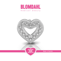 Kolczyki hipoalergiczne Brilliance Heart Hollow Crystal 10 mm SFJ plastik medyczny