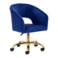 4rico swivel chair qs-of212g velvet navy blue