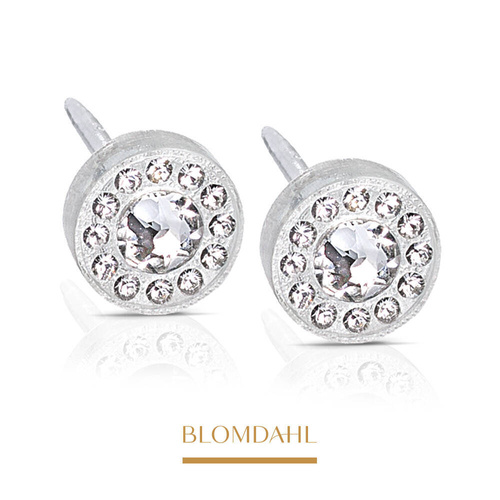 Brilliance Halo Crystal 6 mm earrings SFJ medical plastic