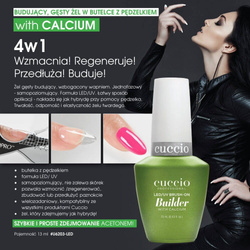 Cuccio single-phase builder gel with calcium in a 4-in-1 brush bottle 13ml