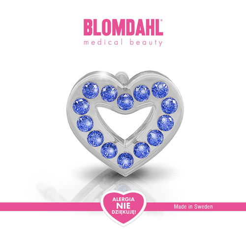 Kolczyki hipoalergiczne Brilliance Heart Hollow Sapphire 10 mm SFJ plastik medyczny