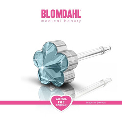 Kolczyki hipoalergiczne Flower Aquamarine 6mm SFJ plastik medyczny