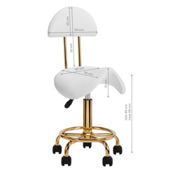 Cosmetic stool 6001-g gold-white