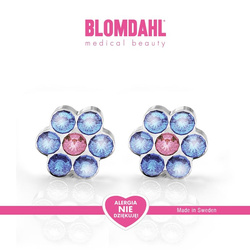 Kolczyki hipoalergiczne Daisy Alexandrite/ Rose 5 mm SFJ plastik medyczny