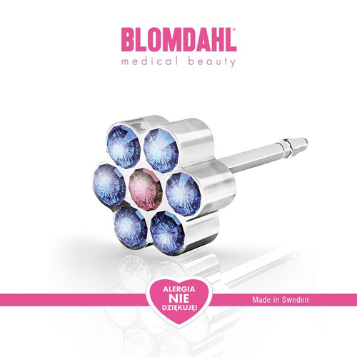 Kolczyki hipoalergiczne Daisy Alexandrite/ Rose 5 mm SFJ plastik medyczny