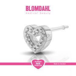 Kolczyki hipoalergiczne Brilliance Heart Hollow Crystal 10 mm SFJ plastik medyczny