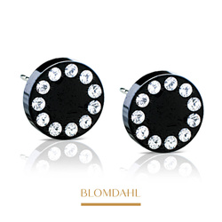 Brilliance Puck Crystal 8 mm earrings SFJ black medical titanium