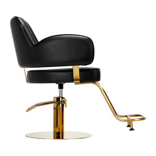 Gabbiano hairdressing chair linz gold black disc