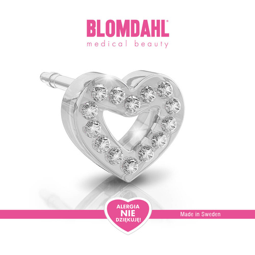 Kolczyki hipoalergiczne Brilliance Heart Hollow Crystal 10 mm SFJ plastik medyczny