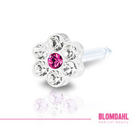 Blomdahl Kolczyk do przekłuwania uszu Daisy Crystal/Rose 5 mm plastik medyczny