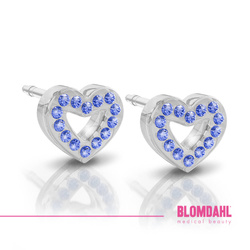 Kolczyki hipoalergiczne Brilliance Heart Hollow Sapphire 10 mm SFJ plastik medyczny