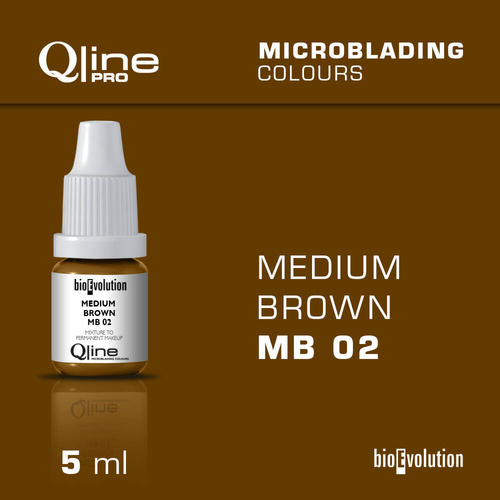 Pigment do microbladingu brwi Bioevolution Qline Pro Microblading Medium Brown MB 02 5ml 