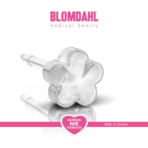 Kolczyki hipoalergiczne Flower Crystal 6 mm SFJ plastik medyczny