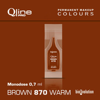 Disposable pigment for brow permanent makeup Bioevolution Brown 870 Qline Pro 0.7ml monodose