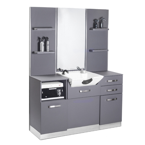 Gabbiano barber console with sink b085 grey