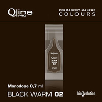 Disposable permanent makeup pigment Black Warm 02 Qline Pro 0.7ml monodose