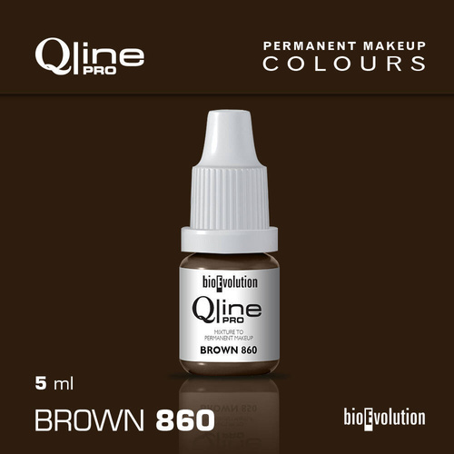 Pigment for permanent eyebrow makeup Bioevolution Brown 860 Qline Pro 5ml 