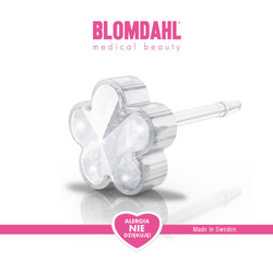 Kolczyki hipoalergiczne Flower Crystal 6 mm SFJ plastik medyczny