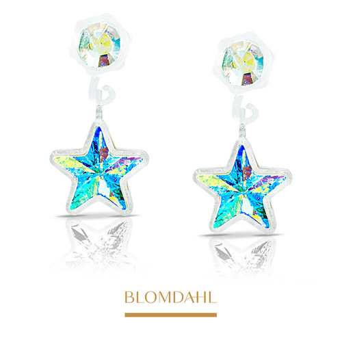 Star Rainbow earrings 4/6 mm SFJ medical plastic