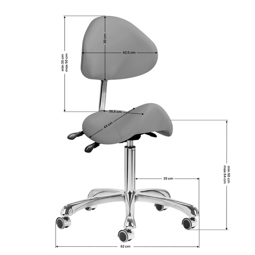 Cosmetic stool 1004 giovanni grey