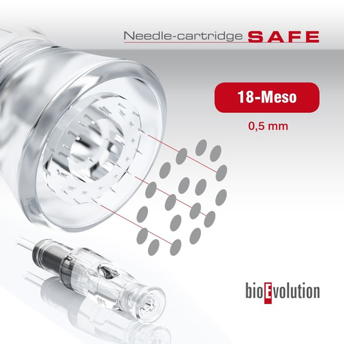 Kartridż do mezoterapii mikroigłowej BIOEVOLUTION 18-meso 0.5 SAFE 