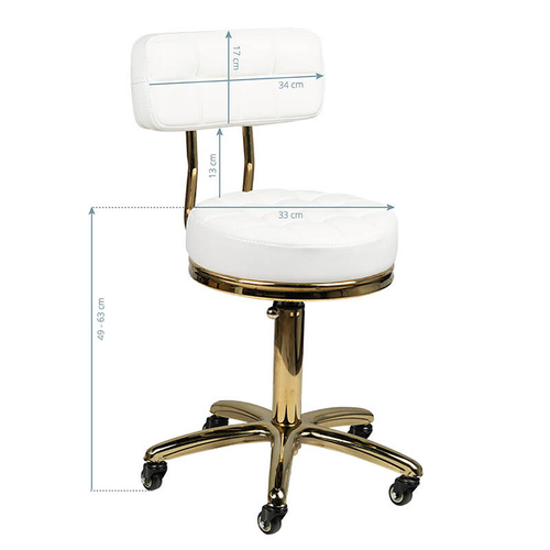 Cosmetic stool gold am-961 white